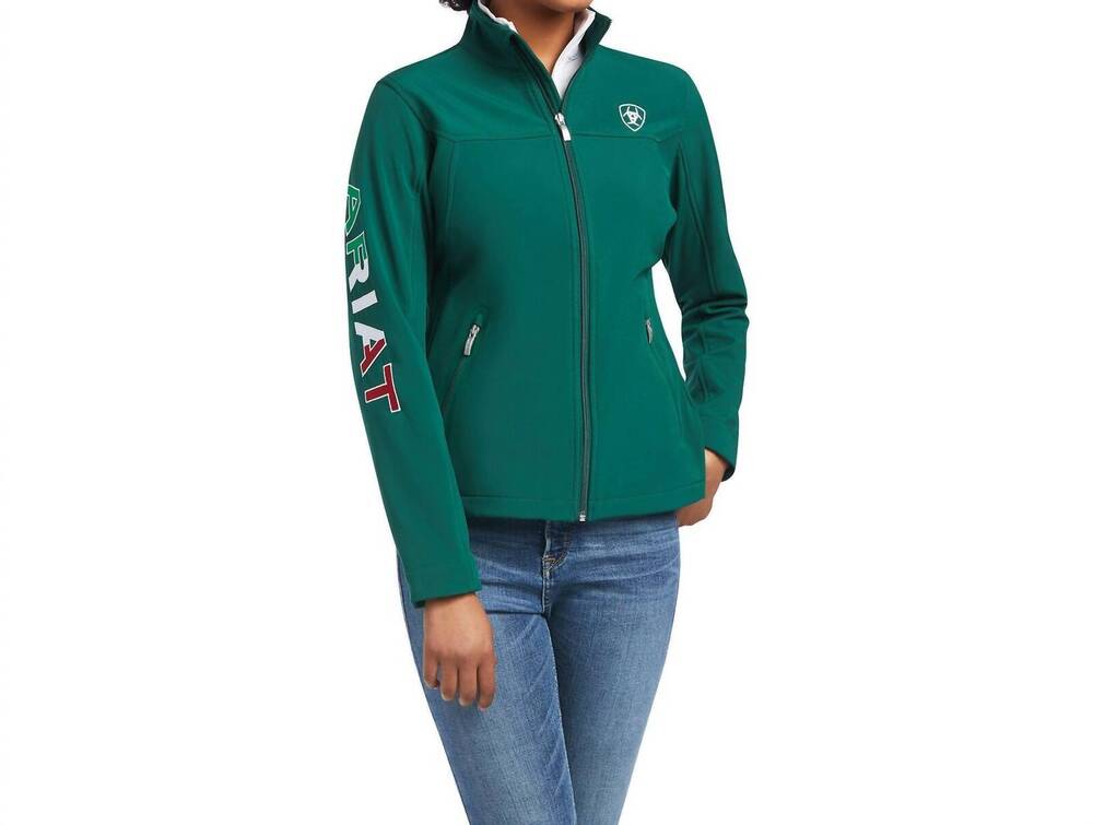 NEW ARIAT classic team softshell mexico jacket in green